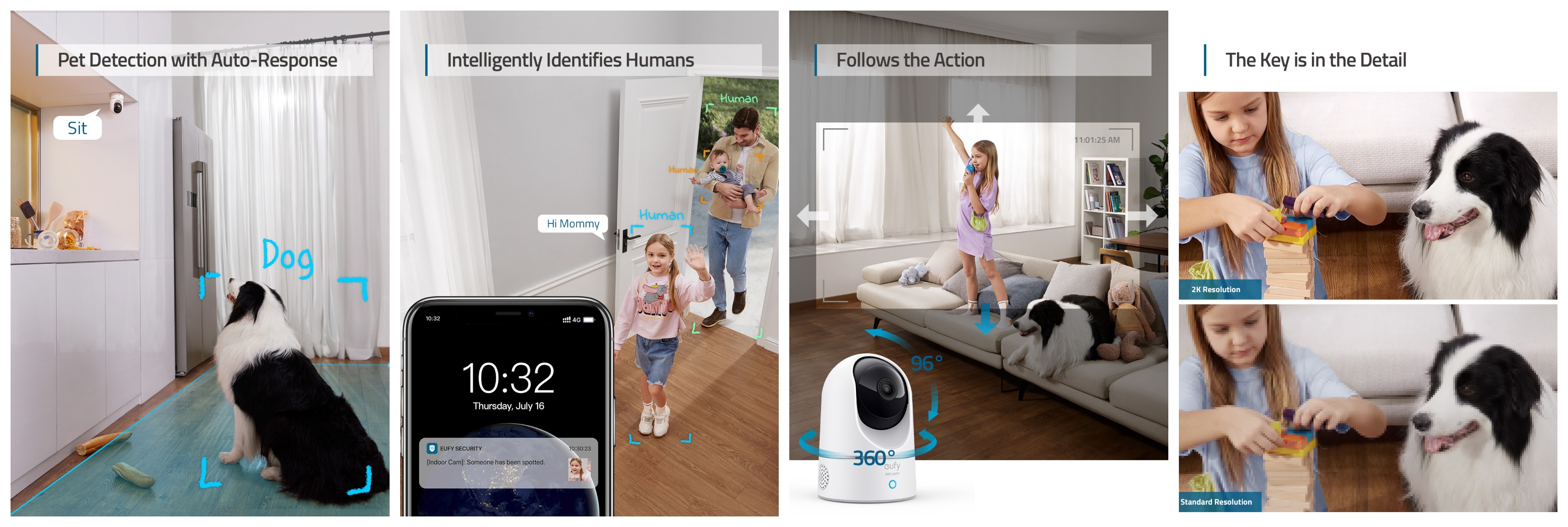 【新品未使用】eufy_byAnker セキュリティカメラ　2K高画質AI搭載 ANKER セキュリティカメラ 屋内用 Eufy Indoor Cam 2K Pan